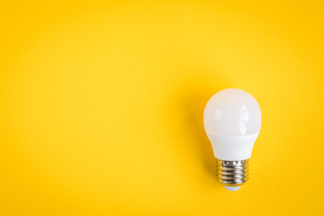 Bulb on yellow background.