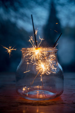 Inside a bottle of fireworks