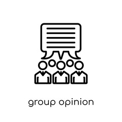 group opinion icon. Trendy modern flat linear vector group opinion icon on white background from thin line general collection