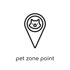 Pet Zone Point icon. Trendy modern flat linear vector Pet Zone Point icon on white background from thin line Maps and Locations collection