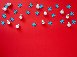 Decorate Christmas and New Year on red background