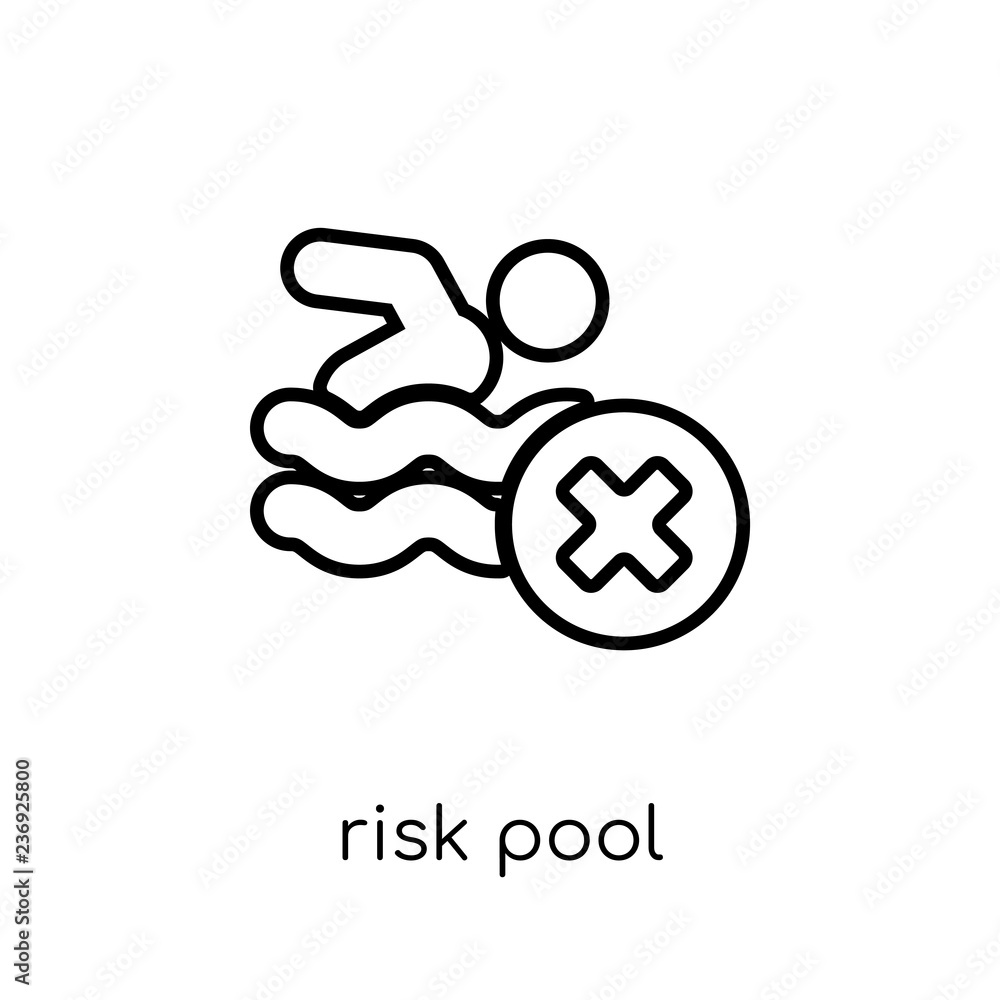 Poster risk pool icon. trendy modern flat linear vector risk pool icon on white background from thin line i