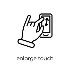 Enlarge touch screen gesture icon. Trendy modern flat linear vec