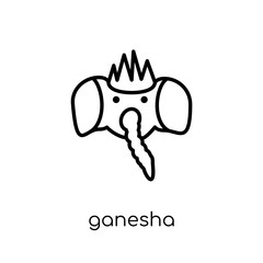 Ganesha icon. Trendy modern flat linear vector Ganesha icon on white background from thin line Religion collection