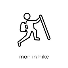 Man in Hike icon. Trendy modern flat linear vector Man in Hike icon on white background from thin line People collection