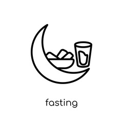 Fasting icon. Trendy modern flat linear vector Fasting icon on white background from thin line Religion collection