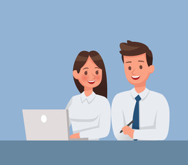 Business people meeting in office character vector design no3