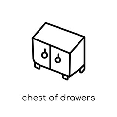 Chest of drawers icon from Furniture and household collection.