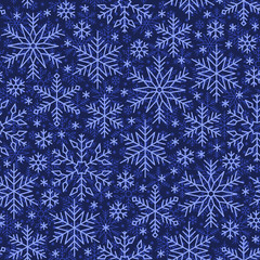 Snow flake line seamless pattern winter background