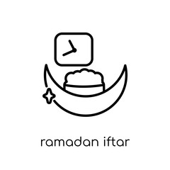 Ramadan Iftar icon. Trendy modern flat linear vector Ramadan Iftar icon on white background from thin line Religion collection