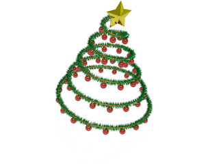 Spiral spruce on white