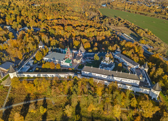 Savvino-Storozhevsky Monastery in Zvenigorod - Moscow Russia - aerial view