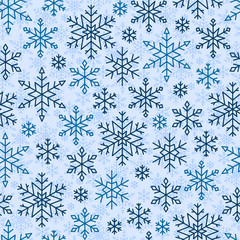 snow flake line seamless pattern winter background