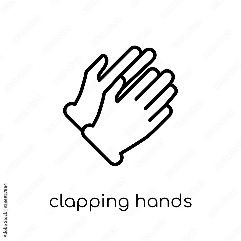Poster clapping hands icon. trendy modern flat linear vector clapping hands icon on white background from t