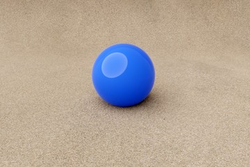 Fototapeta na wymiar 3d rendering of blue bowl on sandy surface