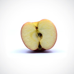 Red apple on a white background