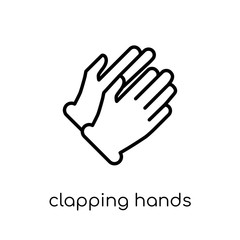 Clapping Hands icon. Trendy modern flat linear vector Clapping Hands icon on white background from thin line Hands and guestures collection