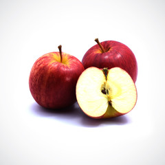 Red apple on a white background