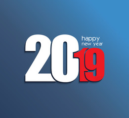 2019 Happy New Year or Christmas Background creative greeting card design, can be used for flyers, invitation, posters, brochure, banners, calendar.