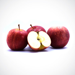 Red apple on a white background