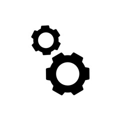 Gear icon, logo on white background