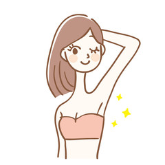 脇が綺麗な女性　上半身