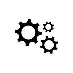 Gear icon, logo on white background