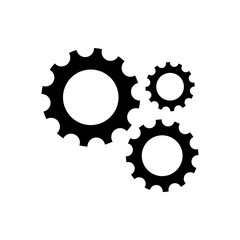 Gear icon, logo on white background