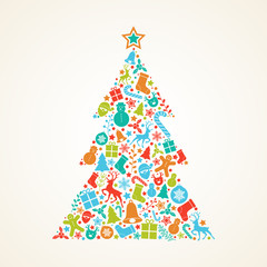 Christmas background with beautiful decorations. Vector.