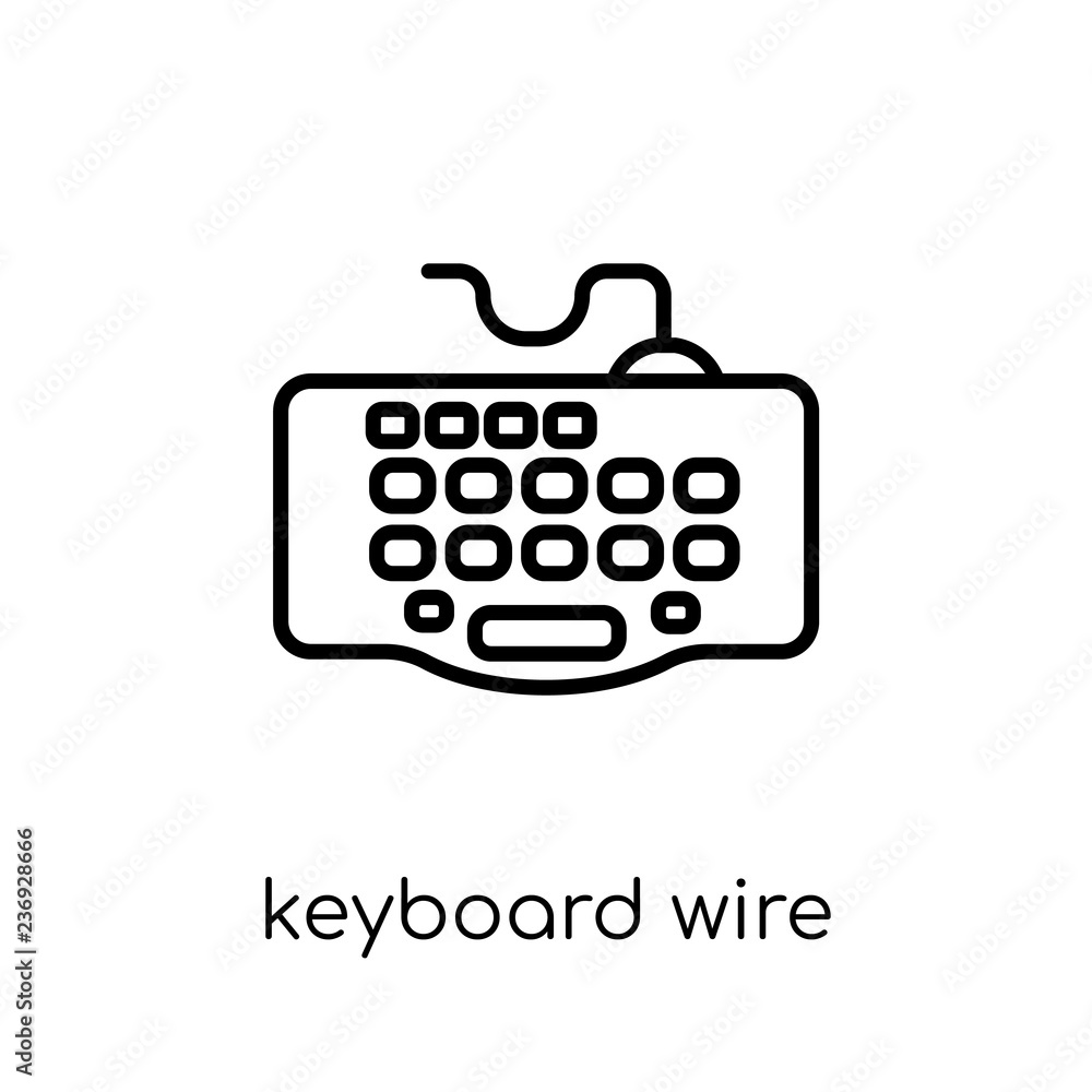 Poster keyboard wire icon. trendy modern flat linear vector keyboard wire icon on white background from thi