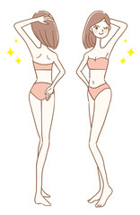 スタイルが良い女性　全身