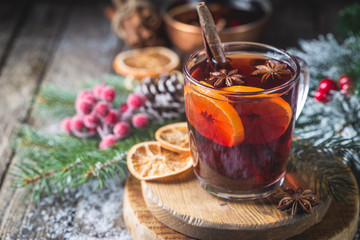 Christmas mulled red wine