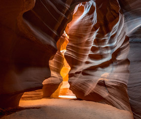 The glowing colors of Antelope Canyon, the famous slot canyon in Navajo Nation near Page Arizona, USA