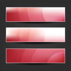 Set of Horizontal Banner or Header Designs for Your Business with Claret, Pink and White  Patterned Background