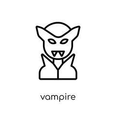 Vampire icon. Trendy modern flat linear vector Vampire icon on white background from thin line Fairy Tale collection