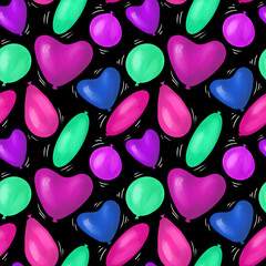 Happy birthday best seamless colorful balloon pattern