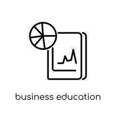 business education icon. Trendy modern flat linear vector business education icon on white background from thin line E-learning and education collection