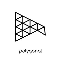 polygonal megaphone icon. Trendy modern flat linear vector polygonal megaphone icon on white background from thin line Geometry collection, outline vector illustration