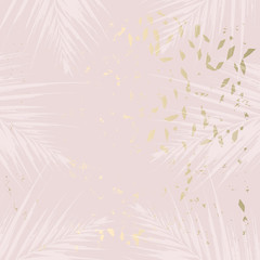 Tropical Worn Floral pastel pink blush gold pattern
