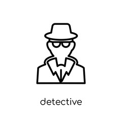 Detective icon. Trendy modern flat linear vector Detective icon on white background from thin line Professions collection