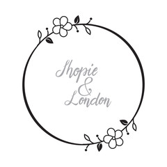 Feminine Flower Florist Wedding Line Frame Ornament