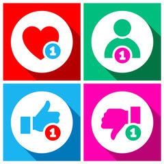 Simple buttons with user feedback social network