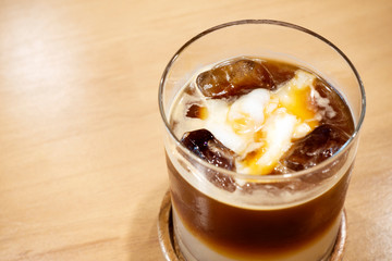 Ice coffee latte coconut