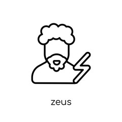 Zeus icon. Trendy modern flat linear vector Zeus icon on white background from thin line Fairy Tale collection
