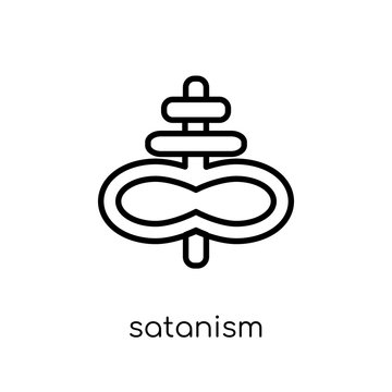 Satanism icon. Trendy modern flat linear vector Satanism icon on white background from thin line Religion collection