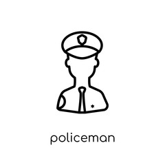 Policeman icon. Trendy modern flat linear vector Policeman icon on white background from thin line law and justice collection