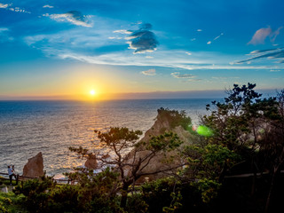 【伊豆半島ジオパーク】西伊豆黄金崎の夕景【夏・カメラマン】