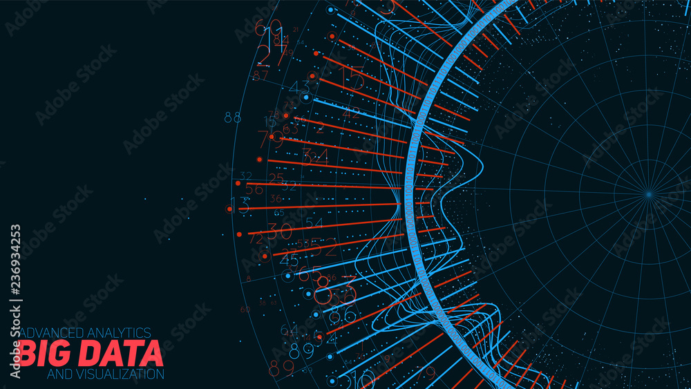 Poster big data circular visualization. futuristic infographic. information aesthetic design. visual data c