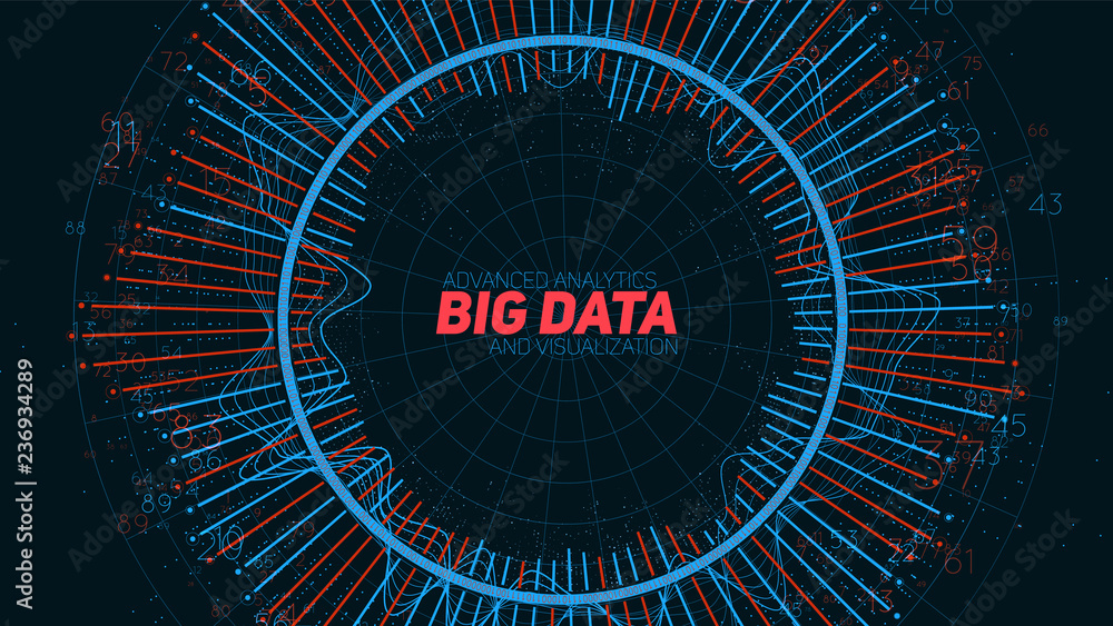 Poster big data circular visualization. futuristic infographic. information aesthetic design. visual data c