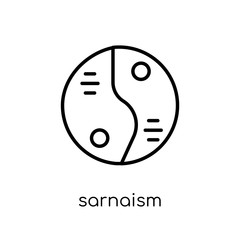 sarnaism icon. Trendy modern flat linear vector sarnaism icon on white background from thin line india collection